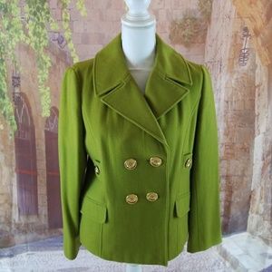 Pea Coat Size Large pea green color